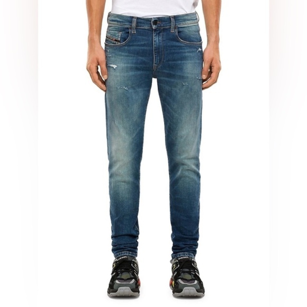 Diesel D-Strukt 009IT Slim Fit Men’s Distressed Blue Jeans W34 L32 Italian Denim